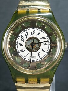 SWATCH スウォッチ GREEN SHINE S グリーンシャイン GG131 メンズ 腕時計 アナログ 3針 スケルトン グリーン 蛇腹ベルト 新品電池交換済み