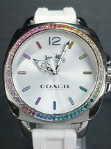 COACH コーチ NEW YORK ニューヨーク CA.43.7.14.1247S アナログ 腕時計 ホワイト ラバーベルト ステンレス 新品電池交換済み 動作確認済み_画像1