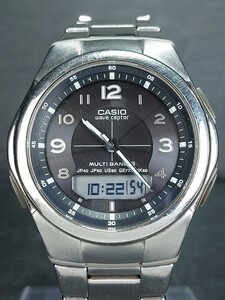 CASIO カシオ WAVE CEPTOR ウェーブセプター マルチバンド５ WVA-M480 メンズ 電波ソーラー 腕時計 アナデジ ブルー文字盤 動作確認済み