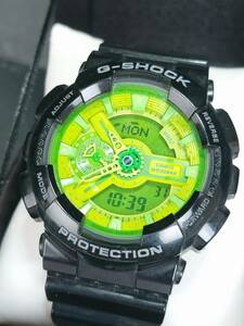 CASIO カシオ G-SHOCK ジーショック GA-110B-1A3 メンズ 腕時計 アナデジ ブラック ライムグリーン ラバーベルト ステンレス 動作確認済み