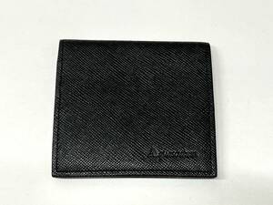 ◆Aquascutum アクアスキュータム　コインケース　レザー　ブラック/中古