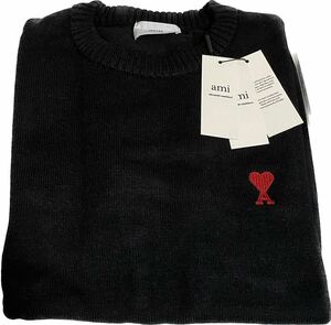 今週限定販売！AMI PARIS｜アミパリス　ロゴ入り　刺繍　ブラック　セーター　男女共用　Lサイズ