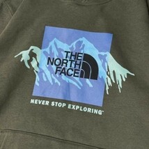 1円～!売切!【正規新品】THE NORTH FACE◆NOV GRAPHIC HOODIE プルオーバー パーカー US限定 裏起毛 男女兼用 キャンプ(L)カーキ 181130-33_画像3