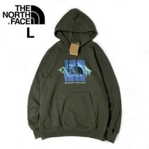 1円～!売切!【正規新品】THE NORTH FACE◆NOV GRAPHIC HOODIE プルオーバー パーカー US限定 裏起毛 男女兼用 キャンプ(L)カーキ 181130-33_画像7