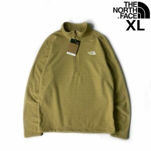 1円～!売切!【正規新品】THE NORTH FACE◆TEXTURED CAP ROCK 1/4 ZIP PULLOVER フリース 厚手ニット US限定 刺繍(XL)ベージュ 181024-25