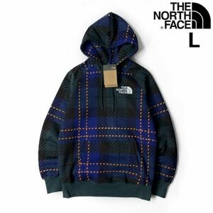 1円～!売切!【正規新品】THE NORTH FACE◆W HOLIDAY HOODIE パーカー US限定 上質 男女兼用 裏起毛 キャンプ(L)青 緑 チェック柄 181130-35