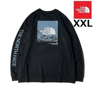 1円～!売切!【正規新品】THE NORTH FACE◆L/S LOGO PLAY 長袖 Tシャツ ロンT US限定 ヒマラヤ 落描き風 ボックスロゴ(XXL)黒 180902-20