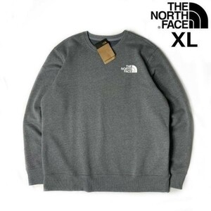 1円～!売切!【正規新品】THE NORTH FACE◆LOGO PULLOVER CREW トレーナー スウェット US限定 裏起毛 キャンプ 男女兼用(XL)グレー181130-22