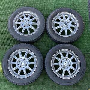 MC004 バリ山　ヨコハマ　スタッドレス　155/65R13　155-65-13 社外ホイール 13×4J +43 4H-100 4本セット 軽自動車等に