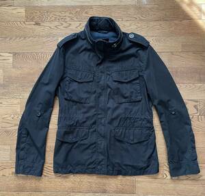 【BURBERRY BLACK LABEL/バーバリーブラックレーベル】M65 D1F16-115-09 ミリタリージャケット L コットン BLK ブラック