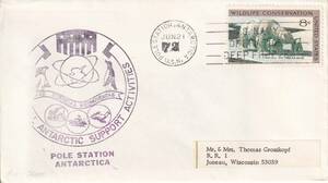 【ＦＤＣ】アムンゼン・スコット南極基地からの封書（アメリカ）実逓　t4111 