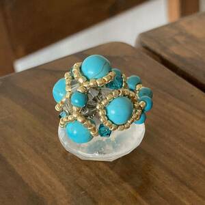 12-14 number beads ring ring scouring turquoise . Swarovski. ring 