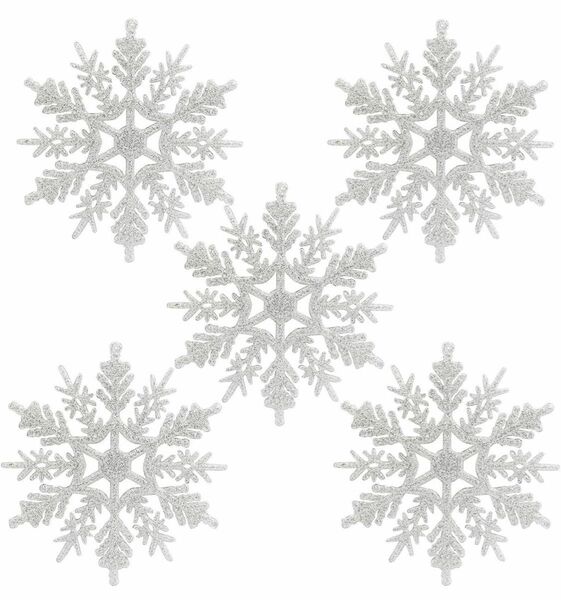 クリスマス オーナメント 雪の結晶 24個 クリスマスツリー飾り
