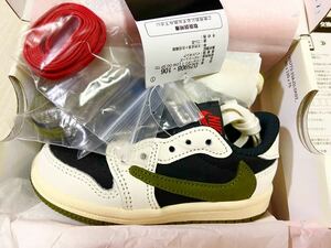 Travis Scott × Nike WMNS Air Jordan 1 Low OG Medium Olive 13cm トラヴィス・スコット ベビージョーダン