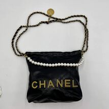 CHANEL シャネル 【海外並行輸入】 22ミニバッグ 黒　ブラック ショルダーバッグ トートバッグ_画像2