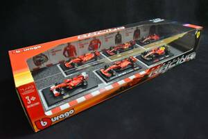 新品未開封 burago ブラーゴ F1 1/43 Ferrari フェラーリ 6台セット アロンソ ライコネン サインツ ルクレール ベッテル 限定パッケージ