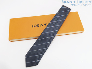  new old goods Louis Vuitton klavatoek Damier pattern 8CM necktie Anne to Russet gray silk 100% M78758