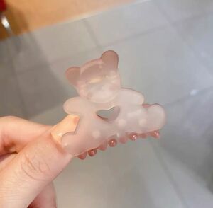 髪留め　クマちゃん　くまちゃん　ピンク　ブラウン　ヘアーアクセサリー