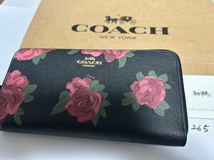 265 新品未使用 COACH コーチ 長財布 花柄 ラウンドファスナー アウトレット F67509