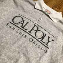 80〜90s USA製 California Polytechnic State University ハーフボタン スウェット グレー XLサイズ 古着 ヴィンテージ カレッジ_画像3