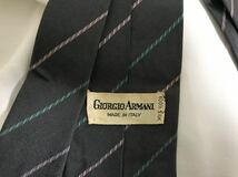 本物ジョルジオアルマーニGIORGIOARMANIシルク柄ネクタイ旅行メンズスーツビジネスパーティードレス結婚式グレーイタリア製_画像4