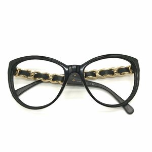 1円 良品 CHANEL シャネル ココマーク チェーン サングラス アイウェア ブラック ゴールド 眼鏡 A817