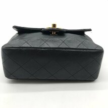 1円 CHANEL シャネル ミニ マトラッセ ココマーク ターンロック チェーン ショルダー バッグ ブラック A1285_画像3