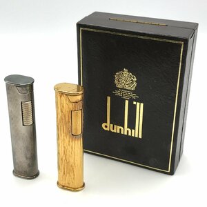 1円 Dunhill ダンヒル ドレスタイプ ガス ライター ゴールド シルバー 煙草グッズ 喫煙具 2点セット A695 A771