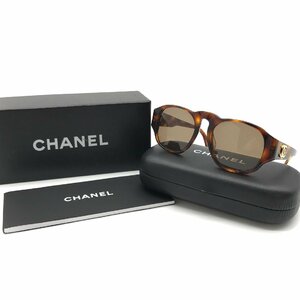 CHANEL シャネル サイド ココマーク べっ甲調 サングラス アイウェア 茶色xゴールド 美品 M10947