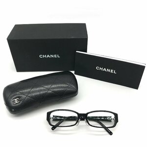 CHANEL シャネル ココマーク カメリア サングラス メガネ 眼鏡 アイウェア レディース ブラックx白 良品 M9171