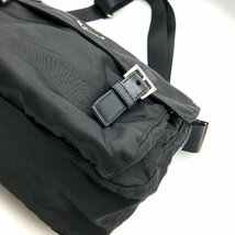 1円 良品 PRADA プラダ 三角 ロゴ テスート ナイロン メッセンジャー ショルダー バッグ ブラック A1491_画像4