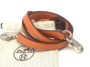 HERMES エルメス ケリー ショルダー ストラップ オレンジ系xシルバー 超美品 M2897