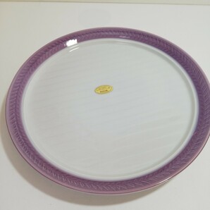 有田焼 華峰 縁紫 和洋皿 直径24.5cm×高さ3cm 未使用品 [和食器 洋食器 中皿 磁器皿 有田 日本美術] の画像5
