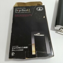 hip flask ヒップフラスコ 角型 8オンス 230ml 153×96×22mm [フラスコ スキットル 酒器 酒瓶 酒缶 ビンテージ]_画像9