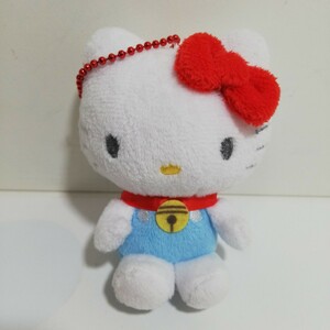 2019年 サンリオ HELLO KITTY ハローキティ × ドラえもん ぬいぐるみ マスコット ボールチェーン ストラップ 9cm 未使用品 [グッズ]