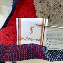 Yves saint Laurent イヴサンローラン ビンテージ フェイスタオル レッド ブルー 2枚セット 未使用品 タオル_画像9