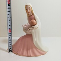 オランダ製 聖母マリア像 聖母子像 高さ20cm 重さ409ｇ [ビンテージ 置物 磁器 人形 フィギュリン キリスト教 神物 オブジェ ]_画像10