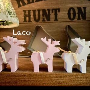 冬のトナカイ アロマストーン 3個セット クリスマス飾り 北欧 無料ギフトBOX