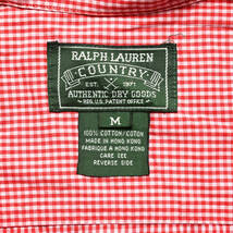 RALPH LAUREN COUNTRYラルフローレン カントリー◆チェック ワークシャツ◆レッド×ピンク◆サイズM_画像6