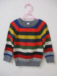 ｂａｂｙ　ＧＡＰ　ボーダーセーター　マルチカラー　１００ｃｍ　３ＹＥＡＲＳ