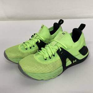 1395085G★ アンダーアーマー UNDER ARMOUR 26.5cm スニーカー UAプロジェクトロック4 Quirky Lime グリーン 3023695-303