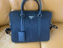 未使用！ PRADA 2VE368 プラダ サフィアーノ ネロ ブリーフケース ナイロン ビジネスバッグ ストラップ付　SAFFIANO NERO_画像1