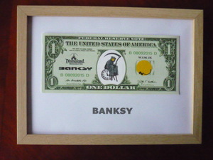  free shipping * Bank si-Banksy* genuine work guarantee * canvas cloth * autograph equipped *Dismalandtizma Land ** C.1 dollar *a1