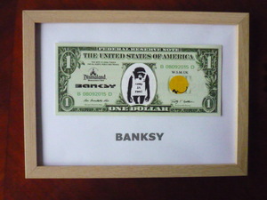  free shipping * Bank si-Banksy 1 dollar * genuine work guarantee * canvas cloth * autograph equipped *Dismalandtizma Land ..23