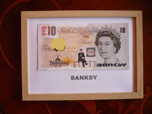 Free shipping★Banksy 10 pounds★Authenticity guaranteed★Canvas★Signed★Dismaland admission ticket included64, Artwork, Painting, acrylic, Gash