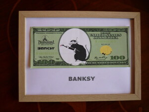 送料無料★バンクシー Banksy １００ドル ★真作保証★キャンバス生地★サインあり★Dismalandディズマランドの入場チケットあり81