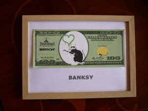 送料無料★バンクシー Banksy １００ドル ★真作保証★キャンバス生地★サインあり★Dismalandディズマランドの入場チケットあり84