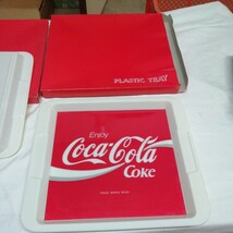 計2個 コカ・コーラ 昭和レトロ　トレー　お盆　アンティーク 箱入未使用品 (約30×27.5cm) Coca Cola 看板_画像6