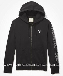 〓ラスト!! アメリカンイーグル/US L/AE Fleece Graphic フルジップ/Washed Black