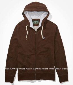 〓ラス２!!アメリカンイーグル/US XXXL/AE Super Soft Fleece Thermal-Lined フルジップ/Light Brown